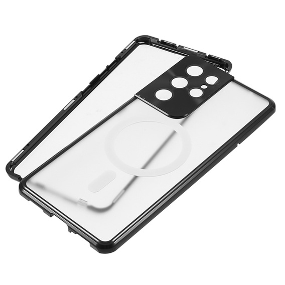 Магнітний чохол Dual Glass MagSafe для Samsung Galaxy S21 Ultra, чорний