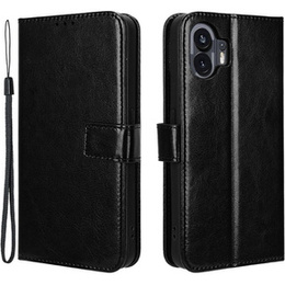 Футляр з клапаном для Nothing Phone 2, Crazy Horse Wallet, чорний
