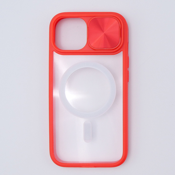 Чехол до iPhone 15, Slide Camera Magsafe, красный