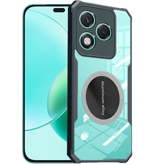 Чехол для Honor 400 Lite, с магнитной пластиной, прозрачный / черный
