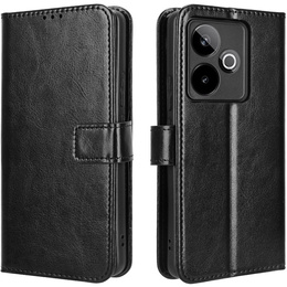 Футляр з клапаном для Realme GT 7 / 7T, Crazy Horse Wallet, чорний