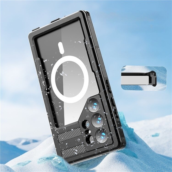 Водонепроницаемый чехол для Samsung Galaxy S24 Ultra, Redpepper, для MagSafe, чёрный