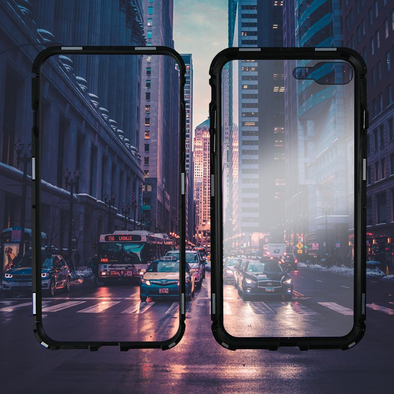 Магнитный задний стеклянный чехол для iPhone 7 Plus / 8 Plus - Black
