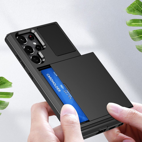 Чехол до Samsung Galaxy S23 Ultra, Sliding Card Holder, чёрный