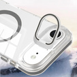 Чехол для iPhone Air, для MagSafe, с подставкой, прозрачный с серыми вставками