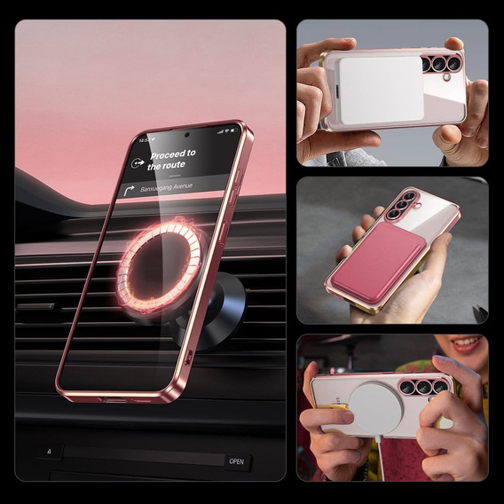 Чехол для Samsung Galaxy A26, Electro MagSafe, розовый rose gold + стекло для экрана