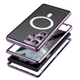 Магнітний чохол Dual Glass MagSafe для Samsung Galaxy S23 Ultra, фіолетовий