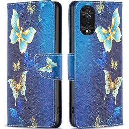 Откидной чехол для TCL 40 NxtPaper, Wallet, Butterflies синий