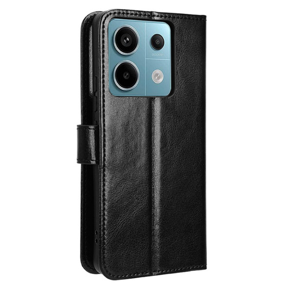 Откидной чехол для Xiaomi Redmi Note 13 Pro 5G, Crazy Horse Wallet, чёрный