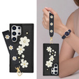 Чохол для Samsung Galaxy S25 Ultra, Leather Flower Card Slot, чорний