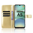 Футляр з клапаном для Xiaomi Redmi A5, Crazy Horse Wallet, золотий