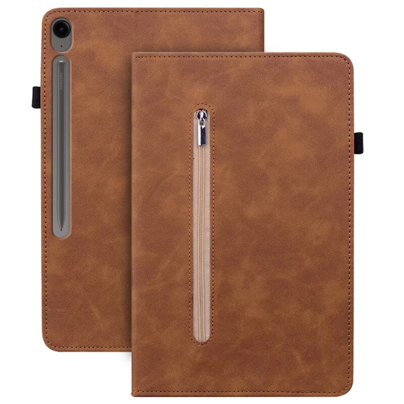 Чехол для Samsung Galaxy Tab S10 Lite / S10 FE / S9 FE, Wallet Pen Slot, коричневый