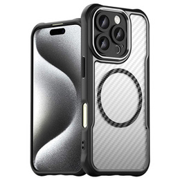 Чехол для iPhone 16 Pro, гибридный чехол Fusion Hybrid Carbon, для MagSafe, чёрный