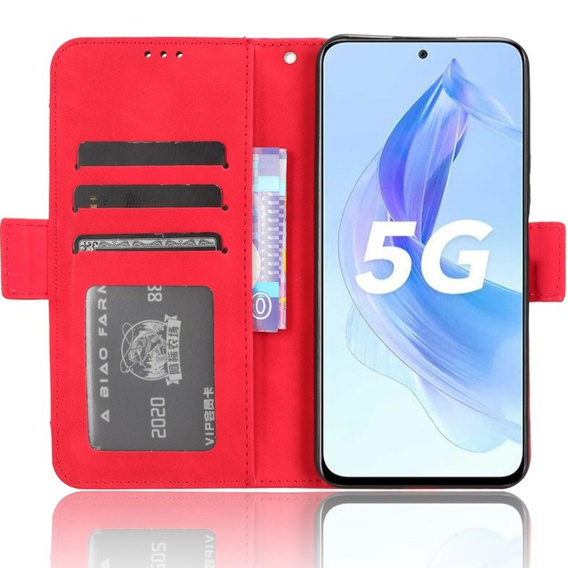 Футляр з клапаном для Honor 90 Lite 5G, Card Slot, червоний