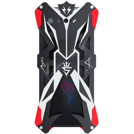 Бронированный чехол для Asus ROG Phone 7 5G, Aluminum Alloy, чёрный / красный
