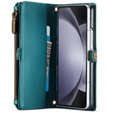 Чехол CASEME для Samsung Galaxy Z Fold6 5G, RFID Leather Wallet, с плечевым ремнем, зелёный