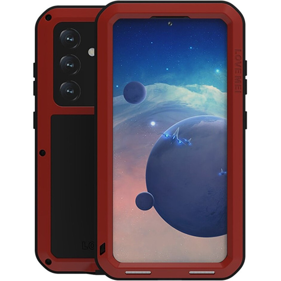 Чехол Love Mei до Samsung Galaxy S24, armored with glass, красный