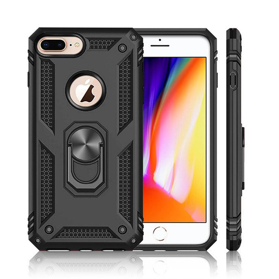 Бронированный Чехол до iPhone 6+ / 6S+ / 7+ / 8+ Plus, Nox Case Ring, чёрный
