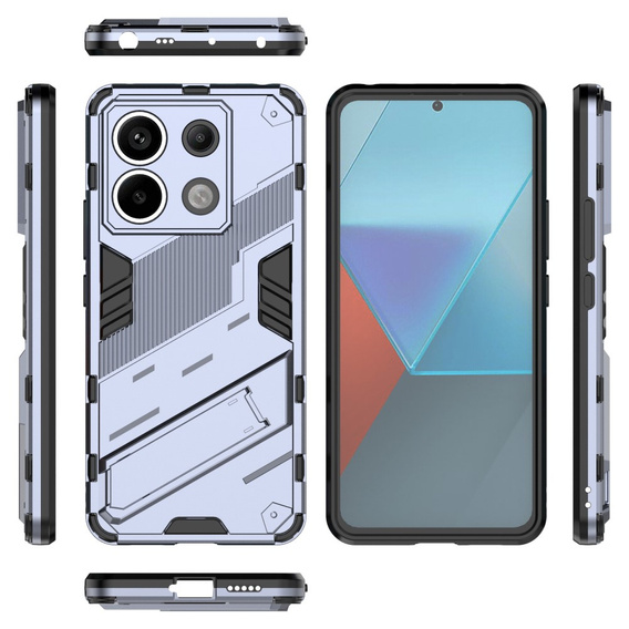 Чехол для Xiaomi Redmi Note 13 Pro 5G, Military kickstand, темно-синий