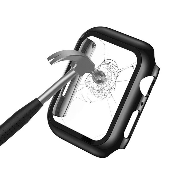 Металический браслет с чехлом для часов Apple Watch 1/2/3/4/5/6/SE (42/44MM), Black