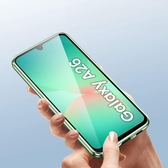 Чехол для Samsung Galaxy A26, Magnetic Dual Glass, зелёный