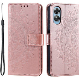 Откидной чехол для Oppo A17, Mandala, розовый rose gold