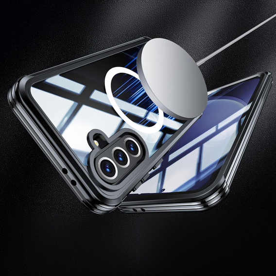 Чохол для Samsung Galaxy A36 / Samsung Galaxy A56, Shockproof, зі склом, для MagSafe, чорний