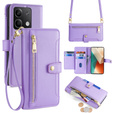 Откидной чехол для Xiaomi Redmi Note 13 5G, Wallet Zipper Pocket, фиолетовый