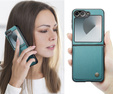 Чохол для Samsung Galaxy Z Flip7 FE / Z Flip6, CASE Litchi Leather, зелений
