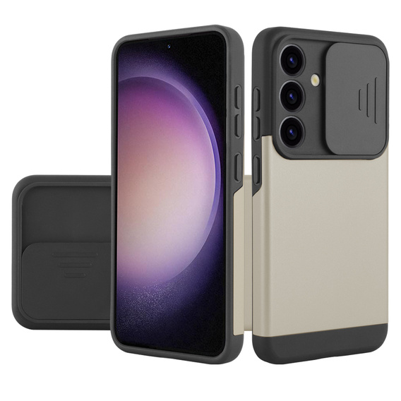 Чoхол до Samsung Galaxy S24, ERBORD CamProtect Slide Camera, золотий