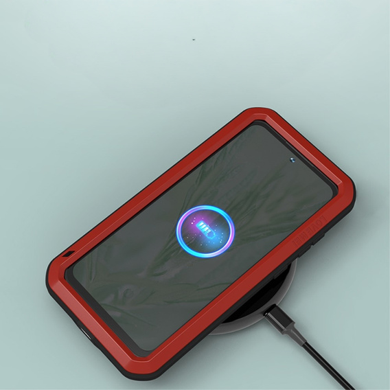 Чoхол Love Mei до Samsung Galaxy S23 FE, armored with glass, червоний