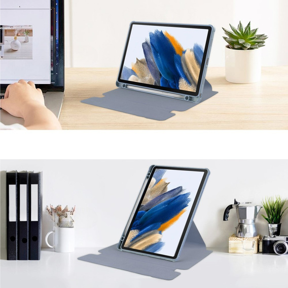 Чохол клавіатура для Samsung Galaxy Tab A9+, Rotary 360° Leather, фіолетовий