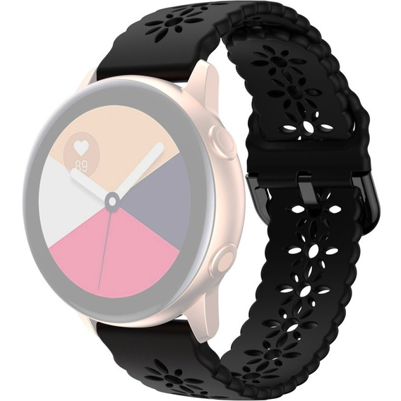 Силиконовый ремешок 20mm Soft Hollowed-out, Black