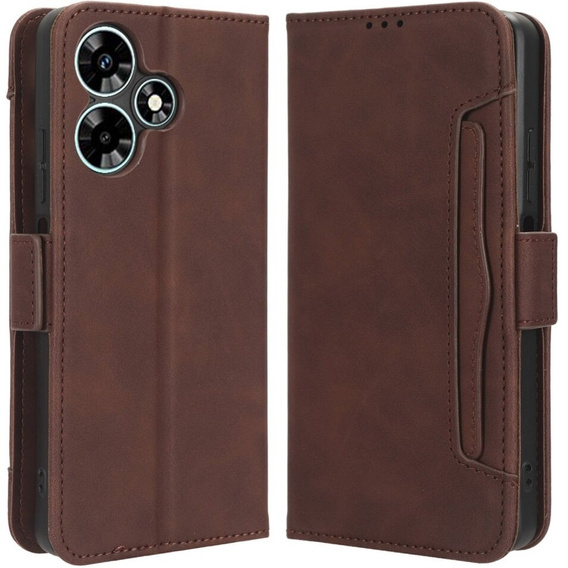 Футляр з клапаном для Infinix Hot 30, Card Slot, коричневий