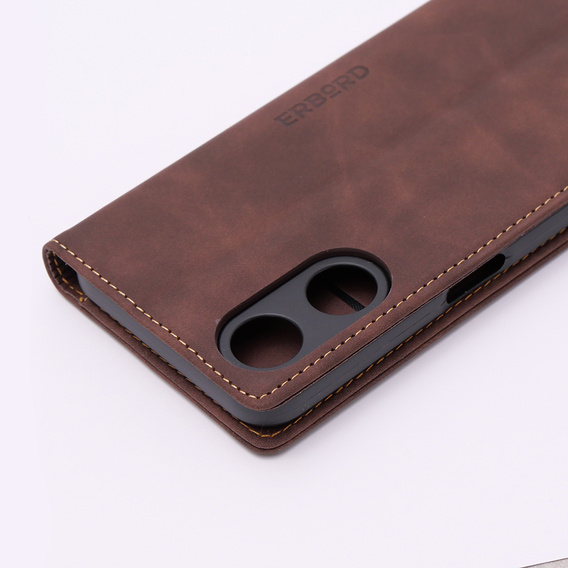 Чохол для Oppo A78 5G, ERBORD Vintage, гаманець з клапаном, кава