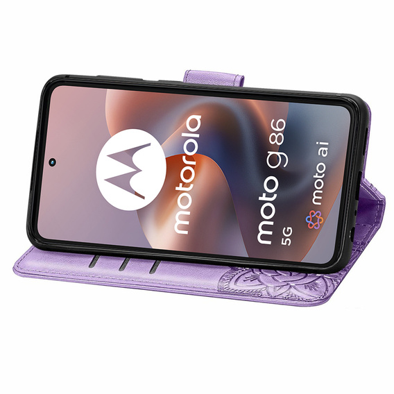 Чохол-книжка для Motorola Moto G86 Power 5G, Butterfly, фіолетовий