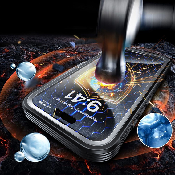 Чохол для iPhone 16 Pro Max, Shockproof, зі склом, для MagSafe, чорний