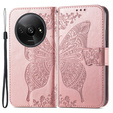 Откидной чехол для Xiaomi Redmi A3, Butterfly, розовый rose gold