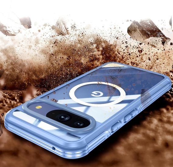 Чохол для Google Pixel 9 / Google Pixel 9 Pro, Shockproof, зі склом, для MagSafe, м'яти