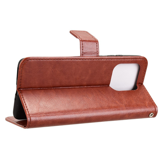 Откидной чехол для Motorola Edge 60 / 60 Fusion, Crazy Horse Wallet, коричневый