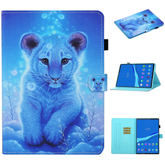 Чохол для Lenovo Tab M10 Plus TB-X606F, з клапаном, tiger