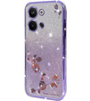 Чохол для Infinix Note 30 VIP, Glitter Flower, фіолетовий