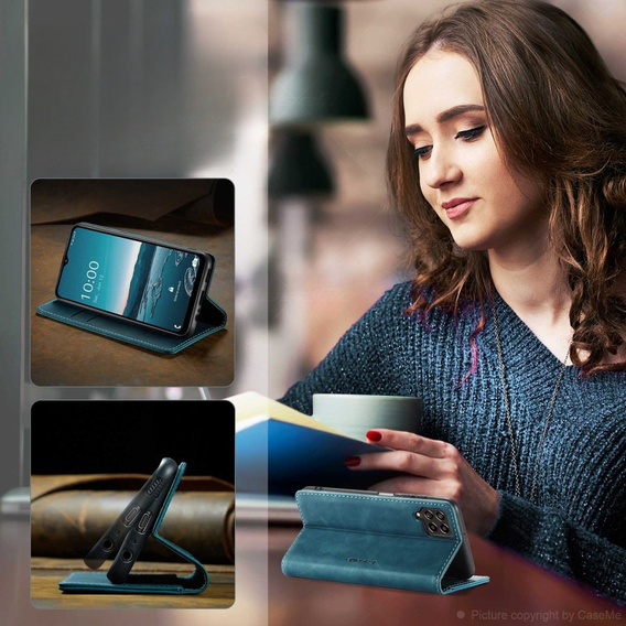 Чехол CASEME для Samsung Galaxy M33 5G, Leather Wallet Case, синий