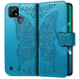 Чехол Wallet до Realme C21Y / C25Y, Butterfly, Blue
