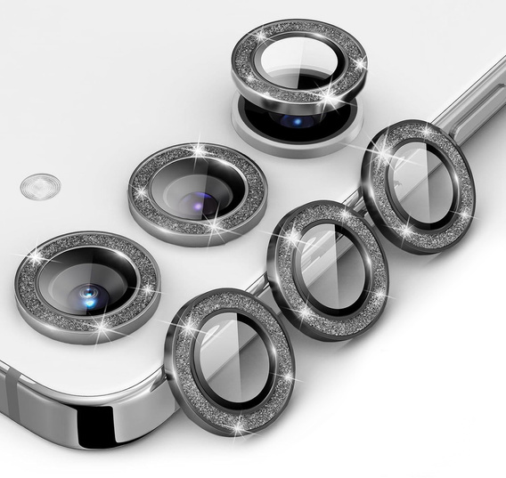 2x Camera Glass для Samsung Galaxy S24, ERBORD Camera Lens, Bling frame, черное