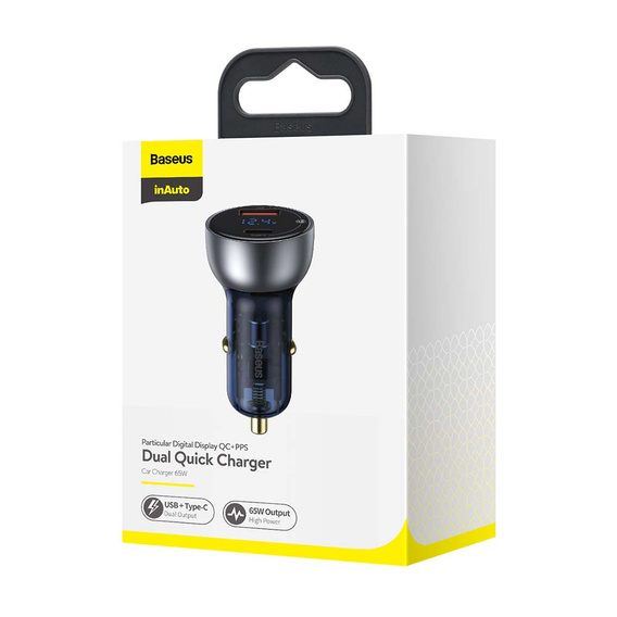 Baseus Автомобильное зарядное устройство 2-Port USB i USB Type-C PD40W/QC3.0 - Grey