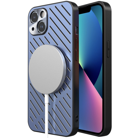 Чехол R-JUST RJ57 для iPhone 13, бронированный, для MagSafe, синий