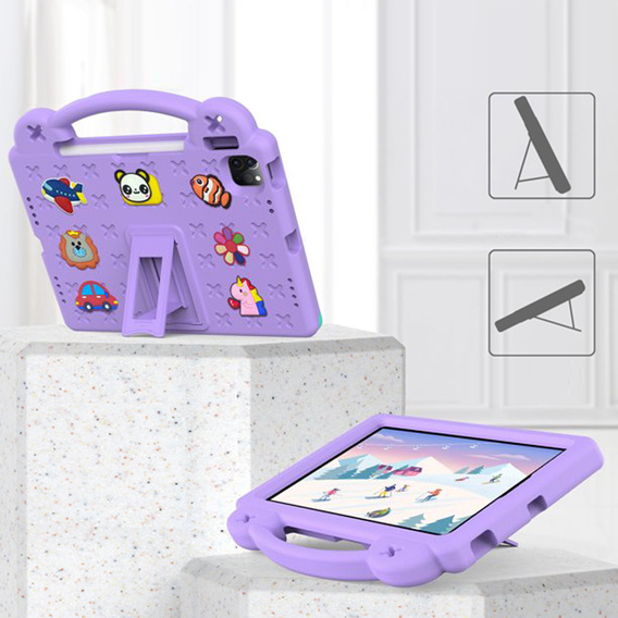 Детский чехол для iPad Air 10.9" 2022/2020 (5/4 gen.) / Pro 11" 2022/2021/2020 (4/3/2 gen.), Cute Patterns, с подставкой, фиолетовый