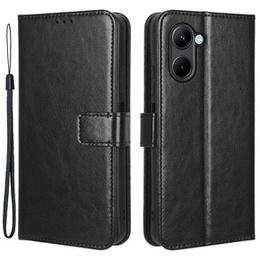 Откидной чехол для Realme C33, Crazy Horse Wallet, чёрный