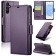 Чохол для Samsung Galaxy S25, ERBORD Glossy Litchi, гаманець з клапаном, фіолетовий